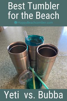 the best tumbler for the beach and yeti vs bubba cups are on display