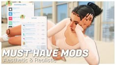 an animated image of a woman with her hands on her face and the words must have mods