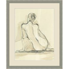 a drawing of a woman sitting on the ground