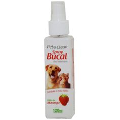 a bottle of pet's clean spray for dogs and cats on a white background