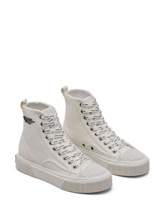 Find MARC JACOBS Canvas High-top Sneakers on Editorialist. white cotton canvas embossed logo to the side front lace-up fastening round toe pull-tab at the heel rubber sole Streetwear Sneakers With Lace-up Fastening And Round Toe, Urban Cotton High-top Sneakers With Vulcanized Sole, Urban Lace-up Canvas Shoes With Vulcanized Sole, Streetwear High-top Sneakers With Front Lace-up And Round Toe, High-top Sneakers With Front Lace-up For Streetwear, Streetwear High-top Sneakers With Lace-up Fastening, White Sporty Sneakers With Front Lace-up, Lace-up High-top Sneakers For Streetwear, White Sporty Lace-up Sneakers