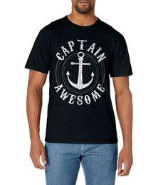 PRICES MAY VARY. this funny captain awesome design with an anchor is the perfect gift idea for everyone who loves sailing and boating. Lightweight, Classic fit, Double-needle sleeve and bottom hem Nautical Cotton T-shirt With Graphic Print, Nautical Cotton T-shirt For Sailing, Graphic Print Crew Neck T-shirt For Sailing, Nautical Graphic Print Tops For Sailing, Nautical Cotton Tops With Graphic Print, Sailor Style Cotton Crew Neck Top, Sail Color Nautical T-shirt With Graphic Print, Sail Colored Nautical T-shirt With Graphic Print, Cotton Graphic Print Tops For Sailing