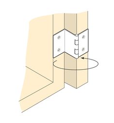 an image of the corner section of a wall with two screws and one door