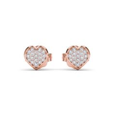 Crafted in 10K rose gold this pretty earrings showcase a heart shaped frame covered with glittering round diamonds. Finished to a bright polished shine, these earrings secure comfortably with friction backs. Size: one size. Color: Pink. Gender: female. Age Group: adult. Rose Gold Diamond Heart Cut Earrings, Rose Gold Heart Cut Diamond Earrings, Rose Gold Cubic Zirconia Heart Earrings For Valentine's Day, Rose Gold Cubic Zirconia Heart Earrings For Anniversary, Anniversary Rose Gold Heart Earrings With Cubic Zirconia, Valentine's Day Rose Gold Heart Earrings With Cubic Zirconia, Rose Gold Heart Cut Earrings With Diamond Accents, Rose Gold Heart Earrings With Diamond Accents, Heart-shaped Rose Gold Earrings With Diamond Accents