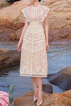 Single Strap Dress, Casual Bridesmaid Dresses, Mid Length Skirts, British Indian, Casual Skirt, Lace Pattern, Types Of Skirts, Basic Style, Embroidered Dress