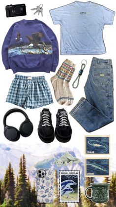 Jorts Outfit, Patchwork Shirt, Cabin In The Woods, Really Cute Outfits, Basic Outfits, Lookbook Outfits, Dream Clothes, In The Woods