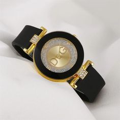 Watches Women Black, Mirror Material, Black Quartz, Crystal Watches, Women Watches