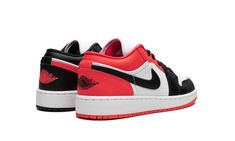 The Air Jordan 1 Low GS “Mismatch Chicago” is a colorful look for the youth sizing of the low-top Jordan 1 with a mismatched color block inspired by Michael Jordan’s time with the Chicago Bulls.  The “Mismatch Chicago” puts a unique spin on the popular “Chicago” Jordan 1 theme with a mismatched color pattern highlighted by Infrared instead of a more traditional shade of red usually associated with the Chicago Bulls team colors.  The shoe features a white base with smooth leather on the perforate Kids Jordan 1 Low, Air Jordan 1 Multi Color Low, Jordan 1 Low Cardinal Red, Chicago Jordan 1, Air Jordan 1 Low Se Craft 'inside Out', Air Jordan 1 Low Red Black, Chicago Bulls Team, Low Top Jordans, Jordan 1 Low