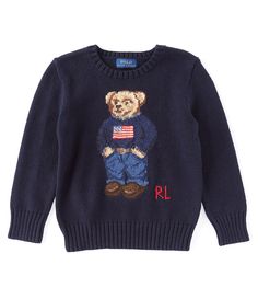 Shop for Polo Ralph Lauren Little Boys 2T-7 Americana Polo Bear Sweater at Dillard's. Visit Dillard's to find clothing, accessories, shoes, cosmetics & more. The Style of Your Life. Polo Bear Sweater, Random Wishlist, Baby Polo, Bear Sweater, Mode Zara, Bday Gift, Ralph Lauren Pullover, American Flag Sweater, Pullover Outfit