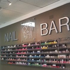 the nail bar is filled with all kinds of manicures and gel polishes