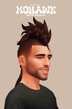 an animated image of a man with long hair and mohawks on top of his head