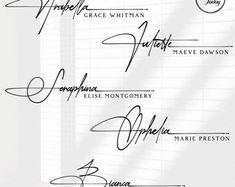 several signatures are shown in black and white