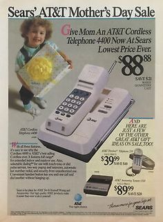 an ad for sears's at & t mother's day sale with two phones