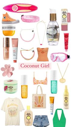 Coconut Girl Makeup Tutorial, Coconut Girl Makeup, Summer Accessories Beach, Coconut Dream, Beachy Aesthetic