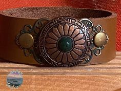 I have always loved vintage jewelry, but these days people aren't wearing pins and brooches like they used to. When my mother died at 89, I found myself with a whole box full of brooches, pins and earrings that I just didn't know what to do with. So, I decided to start repurposing them by making leather cuff bracelets. I also find a lot of items at estate sales, thrift shops etc. It excites me to breathe new life into these old classics by adding a modern flair. Plus, they are FUN! I carefully c Artisan Brown Concho Cuff Bracelet, Stamped Leather Vintage Cuff Bracelet, Vintage Stamped Leather Cuff Bracelet, Hand-tooled Southwestern Cuff Bracelet As Gift, Rustic Hand-tooled Leather Cuff Bracelet, Southwest Style, Leather Cuffs Bracelet, Unique Bracelets, Pretty Gift