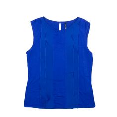 KAREN MILLEN Blouse Blue Sleeveless Womens S Blue Tank Vest Blouse, Sleeveless Blue Blouse For Work, Blue Vest Top For Work, Blue Sleeveless Tank Top For Work, Karen Millen, Blue Blouse, Cuff, Collar, Blue