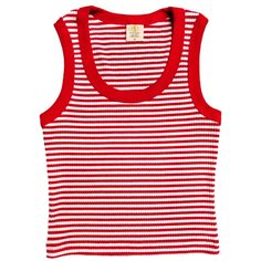 * Retro Vibes: Embrace A Classic Vintage Look With This Ringer Style Tank Top, Featuring A Timeless Red And White Stripe Pattern That Evokes The Charm Of 70s And 80s Fashion. This Piece Brings Iconic Stripes Reminiscent Of Classic Sportswear, Channels The Carefree Spirit Of Past Decades, And Effortlessly Adds Nostalgic Charm To Your Modern Wardrobe. Perfect For Themed Parties, Festivals, Or Casual Outings, It Pairs Well With High-Waisted Jeans, Denim Shorts, Or Flared Skirts, Offering Versatile Striped Ribbed Sleeveless Top, Red Vest Crop Top For Summer, Red Sleeveless Crop Top For Spring, Red Vest Crop Top For Spring, Red Ribbed Crop Top For Summer, Red Sleeveless Vest Crop Top, Casual Red Tank Crop Top, Red Casual Summer Vest, Casual Red Summer Vest