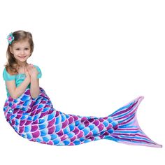 PRICES MAY VARY. Flannel Imported BUILD YOUR PRINCESS MERMAID DREAM: Every girl dreams of becoming a mermaid; This blanket makes it easy! Choose your style, slip on the mermaid tail, and transform into a little princess ready for adventure ULTRA COMFORTABLE: Made from soft, breathable flannel, this blanket is warm, and machine washable; The microfiber fabric ensures comfort, helping your child relax and sleep LARGE SIZE: Measuring 55 x 24 inches, this mermaid tail blanket fits children of differ Mermaid Sleeping Bag, Pretty Mermaids, Bracelet For Girls, Mermaid Tail Blanket, Snuggle Blanket, Mermaid Dreams, Bleu Violet, Mermaid Blanket, Mermaid Princess