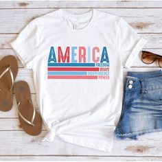 4th of July Shirt, America Shirt, July 4th T-Shirt, Fourth of july shirt, Freedom TShirt, Independence day shirt, patriotic shirt How to Order?  1-Choose your t-shirt color, 2- Choose your size, 3- Select the quantity, 4- Click Add to Cart.  Production and shipping: * 100% airlume combed and ring-spun cotton, 32 singles 4.2 oz. * Solid colors are %100 cotton * Heathers are %52 cotton %48 polyester * Athletic Heather is combed and ring-spun cotton, 10% polyester * Seamless collar * Heat transfer American Flag Tops For Veterans Day, Patriotic Crew Neck Shirt For Veterans Day, Patriotic Tops With Flag Print For Veterans Day, Patriotic Flag Print Top For Veterans Day, Veterans Day Cotton Shirt With Flag Print, Casual Tops With American Flag For Veterans Day, Casual American Flag Tops For Veterans Day, Casual American Flag Print Shirt For Veterans Day, Cotton Shirt With American Flag For Veterans Day