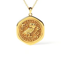 Symbolic Medallion Necklace With Coin Pendant, Symbolic Coin Pendant Charm Necklace, Symbolic Round Coin Pendant Charm Necklace, Symbolic Round Coin Pendant Necklace, Amulet Coin Necklace For Gift, Spiritual Coin Necklace Gift, Amulet Style Coin Necklace As Gift, Spiritual Coin Locket Necklace, Symbolic Coin Necklace With Large Round Pendant