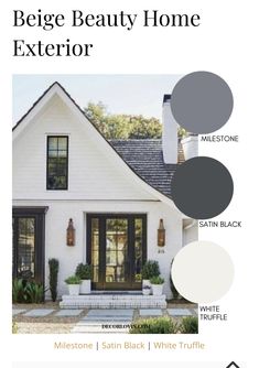 the exterior paint color scheme for modern farmhouse style homes, including white and gray colors