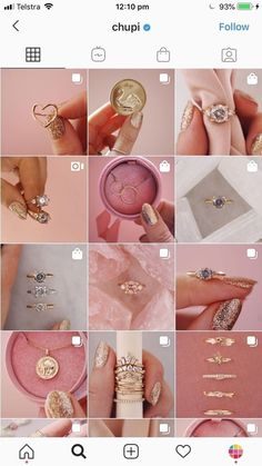 an instagram photo with many different rings and jewelry items on the top right hand corner