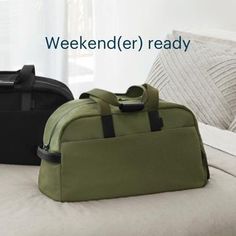 The Bigger Carry-On - Away Modern Nylon Travel Case, Practical Green Luggage With Sleeve, Practical Green Luggage For Travel, Versatile Green Luggage For Travel, Practical Green Travel Luggage, Modern Luggage With Sleeve For Weekend Trips, Modern Luggage With Luggage Sleeve For Weekend Trips, Functional Green Travel Luggage, Functional Case With Luggage Sleeve For Overnight Trips