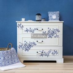 Shop Peaceful Flight Floral with Blue Birds ReDesign with Prima Rub on Transfer Furniture Flip With Decals, Coastal Furniture Transfers, Floral Furniture, Decor Transfers, Star Furniture, Redesign With Prima, Rub On Transfers, Decoupage Furniture, White Dresser