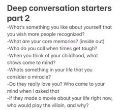 Convo Starters, Text Conversation Starters, Deep Conversation Topics, Conversation Starter Questions, Deep Conversation Starters, Questions To Get To Know Someone, Deep Conversation, Intimate Questions, Deep Talks