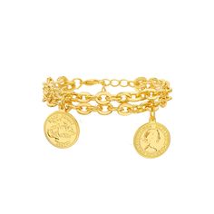 Add the perfect finishing touch to any ensemble with this Paige Harper 14k gold-plated coin charm bracelet. Add the perfect finishing touch to any ensemble with this Paige Harper 14k gold-plated coin charm bracelet.Click on this JEWELRY & WATCHES GUIDE to learn about fit, styles, materials and more! Nickel free Metal: brass Length: 7 in. Chain width: 3 mm Packaging: decorative card Plating: 14k gold Finish: polished Size: 7.5". Color: Gold Tone. Gender: female. Age Group: adult. Trendy Tarnish-resistant Yellow Gold Charm Bracelet, Gold-tone 14k Gold Charm Bracelet, Gold-plated Link Charm Bracelet, Coin Charm Bracelet, Luxury Gold-tone Tarnish Resistant Charm Bracelet, Gold-tone Gold Plated Chain Link Charm Bracelet, Gold Finish, Link Bracelets, Jewelry Watches