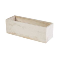 a white wooden planter on a white background