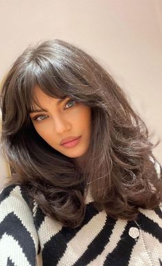 57 Trendy Ways To Wear Curtain Bangs : Thick Hair Layered Cut with Bangs Hairstyle Across The Forehead Bangs, 2023 Haircuts For Women With Bangs, Wispy Curtain Fringe Long Hair Side Part, Medium Length Hairstyles For Round Faces, Medium Length Hair With Headband, Hairstyles For 30's Woman, Bangs On Thick Hair, Bangs With Medium Hair Layers, Butterfly Haircut 2022 Long