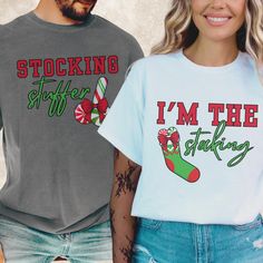 These are UNISEX SIZES  Couples Christmas Shirts, Funny Christmas Shirt Gift for Couple Chest Nuts Shirt Boyfriend Christmas Gift Husband Ugly Christmas Sweater Men Comfort Colors introduces the "Comfort Colors 1717" garment-dyed t-shirt; a fully customizable tee made 100% with ring-spun cotton. The soft-washed, garment-dyed fabric brings extra coziness to your wardrobe while the relaxed fit makes it an excellent daily choice. The double-needle stitching throughout the tee makes it highly durable while the lack of side-seams helps the shirt retain its tubular shape. Discover all 58 colors in our Comfort Colors 1717 color charts below. .: The Comfort Colors 1717 tee is made with medium fabric (6.1 oz/yd² (206.8 g/m consisting of high quality, 100% ring-spun US cotton for long-lasting comfor Couple Christmas Shirts Funny, Couple Christmas Costume Ideas, Funny Couples Christmas Shirts, Funny Christmas Couple Shirts, Funny Christmas Shirts For Couples, Funny Couples Shirts, Funny Couple Christmas Shirts, Cricut Shirts For Men, Matching Winter Outfits For Couples