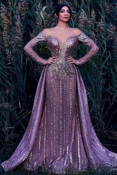 Mnm Couture, Long Sleeve Gown, فستان سهرة, A Line Gown, Couture Gowns, Pink Sequin, Dress Purchase, Gorgeous Gowns, Couture Dresses