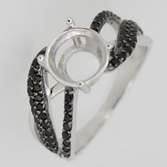 This is a Sterling Silver Semi Mount Ring Setting. The main gemstone is for illustration Purpose only.  The item is make to order as I wanted to offer many sizes possible, so I don't keep stock. Usually takes about 2 weeks for me to prepare before dispatch. If you have urgent schedule, do consult me first before order. Black Round Cut Jewelry With Accent Stones, Anniversary Jewelry With Black Diamonds, Classic Black Jewelry With Accent Stones, Black Diamond Jewelry With Prong Setting, Black Diamond Jewelry With Accent Stones, Black Round Band Fine Jewelry, Black Gemstone Rings For Jewelry Making, Black Oval Jewelry With Center Stone, Black Oval Center Stone Jewelry