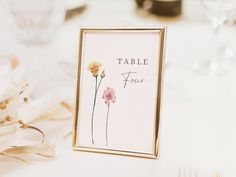 a table is set with flowers and place cards