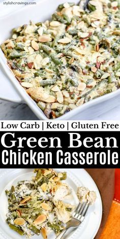 low carb keto gluten free green bean chicken casserole recipe