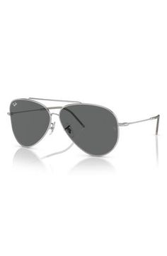 Polished metal frames in a classic aviator silhouette define Italian-crafted sunglasses fitted with concave-shaped lenses for optimal sharpness and clarity. 59mm lens width; 11mm bridge width; 140mm temple length 100% UV protection Adjustable nonslip nose pads Metal Made in Italy Classic Rimless Metal Frame Aviator Sunglasses, Classic Rimless Aviator Sunglasses With Uv Protection, Classic Rimless Aviator Sunglasses With Tinted Lenses, Classic Rimless Aviator Sunglasses With Mirrored Lenses, Modern Aviator Shield Sunglasses With Metal Frame, Classic Rimless Tinted Aviator Sunglasses, Modern Metal Frame Aviator Sunglasses, Classic Aviator Shield Sunglasses With Anti-reflective, Classic Aviator Shield Sunglasses With Tinted Lenses