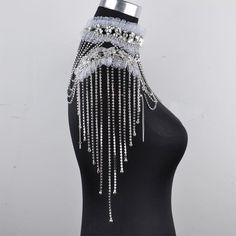 Chain Type: Link Chain Item Type: Necklaces Material: Rhinestone Shape\pattern: Water Drop Occasion: wedding Size: One size Shoulder Jewelry, Shoulder Necklace, Eternal Beauty, Chain Fringe, Lace Necklace, Necklace Bridal, Necklace Wedding, Shoulder Chain, Chains Necklaces