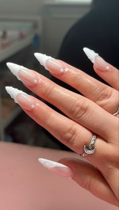 Nail Selfies, Wife Nails, Nails Collection, French Tip Acrylic Nails, Glow Nails, Acrylic Nails Coffin Pink, Pearl Nails