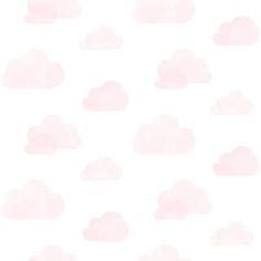 the sky is filled with pink clouds on a white wallpapered background that looks like watercolor paper