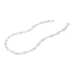 Crafted from a series of interlinked oval-shaped links in sterling silver, the Offspring necklace was designed by Jacqueline Rabun as a light chain that can be layered with other necklaces and pendants. The piece includes an additional hanging link at the back that acts as a small charm. Modern Jewelry With Rolo Chain And Oval Links, Silver Necklaces With Rolo Chain, Silver Oval Cable Chain Necklace, Silver Oval Necklace With Cable Chain, Silver Oval Pendant Necklace With Cable Chain, Silver Necklace With Oval Pendant And Cable Chain, Sterling Silver Necklace With Rolo Chain, Oval Sterling Silver Chain Necklace With Adjustable Chain, Sterling Silver Oval Link Necklace