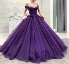 Dark Purple Ball Gown, Purple Wedding Dresses, Purple Ball Gown, Party Dresses Long, Wedding Dress Material, Off Shoulder Ball Gown, Purple Wedding Dress, Long Prom Gowns, Ball Gowns Evening