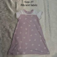 This Is Handsewn Girls 2t Nightgown. This Is Made Using A Soft Rib Knit Fabric In This Cute Purple And White Butterfly Fabric. Toddler Nightgown, Baby Christmas Pajamas, Princess Nightgowns, Baby Girl Sleepers, Butterfly Fabric, Family Pjs, Girls Nightgown, Rib Knit Fabric, Baby Sleepers