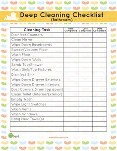 a printable cleaning checklist with the words'deep cleaning checklist'on it