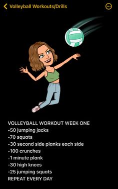 VOLLEYBALL WORKOUT Workout Volleyball, Volleyball Workout, Volleyball Conditioning, Volleyball Tryouts, Summer Body Workout Plan, Volleyball Skills, Volleyball Practice, Volleyball Inspiration, Volleyball Tips