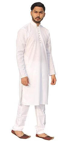 Everyone desires to look good on special occasions. Here is what makes the perfect dress for gentleman and make him look adorable. Make one feel happy by giving this cotton kurta pajama set as a wonderful gift for your loved one's next birthday, anniversary, wedding or any occasion. Color - White Included: Kurta and Pant type Pyjama Information: Care Instruction: Hand Wash Type: Full-Stitched Material: Cotton Fit Type: Regular Neck Style: Ban collar Sleeve - Full Sleeve Length: Knee Long Size Gu Traditional White Jamawar Kurta, Kurta Pajama Men White Color, Semi-stitched Jamawar Kurta, Transitional Semi-stitched Jamawar Kurta, Designer Kurta, Kurta Pyjama, Kurta Pajama, Cotton Kurta, Feel Happy