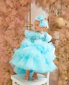 Blue Floral Dress, Baby Birthday Dress, Multilayered Dress, Puffy Dress, Train Dress, Photoshoot Dress, Graduation, Wedding Girl Dress, Flower Girl Dress, Pageant Toddler Outfit, Princess Dress This is luxury puffy girl dress with 3D lace have very original fashionable design and made of high-quality tulle will be perfect for any celebration....birthday, wedding, parties, Christmas, photography, Valentine's Day, dance, evening, flower girl  dress, ball gown, festivals wear, dance, dress-up, fair Train Photoshoot, Photoshoot Graduation, Fairy Princess Costume, Baby Lace Dress, Flowers Applique, Baby Birthday Dress, Dress Photoshoot, Dress Train, Train Wedding