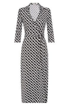 An eye-catching print enlivens this perfectly wrapped midi crafted from rich silk. True wrap style with side tie closure Surplice V-neck Three-quarter sleeves 100% silk Dry clean Imported Diane Von Furstenberg Wrap Dress 2022, Formal Printed Midi Dress, Elegant V-neck Printed Wrap Dress, Wrap Dress Diane Von Furstenberg, Diane Von Furstenberg Wrap Dress, Dvf Wrap Dress, Wrap Tie Dress, Midi Wrap Dress, Wrap Midi Dress