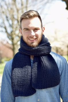 Knit Scarf for Men Wool Chunky Knitted Scarf Unisex Hand Knit Infinity Oversized Scarf Long Handmade Knit Scarf Man Gifts Hand Knit Scarf # This beautiful, soft hand knit chunky scarf is a wonderful gift or a special present to yourself! This is the Navy Blue color in the picture/ size 10x60 inch More colors and sizes are available to ship in 3-4 weeks. Material and care: high quality wool 25%, rayon 5%, acrylic 70%. Hand washable, low temperature machine wash. Keep in mind, that colors may appe Blue Chunky Knit Casual Knitting Pattern, Casual Chunky Knit Pattern For Cold Weather, Casual Wool Knitting Pattern, Cold Weather Chunky Knit Pattern In Acrylic Yarn, Casual Yarn Knitting Pattern For Cold Weather, Casual Knitting Pattern For Cold Weather, Casual Crochet Knitting Pattern In Acrylic Yarn, Cold Weather Acrylic Yarn Knitting Pattern, Mens Knitted Scarf